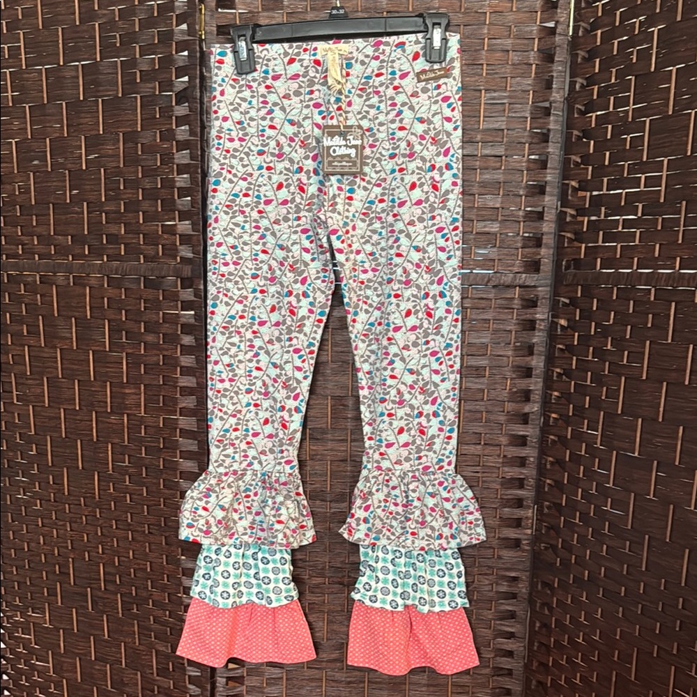 Matilda Jane sz 14 Ruffle Leggings with Whimsical Patterns Holiday line NWT NEW